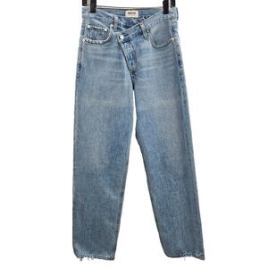 Agolde Criss-Cross Upsized Jeans (Sz 26) High Rise Straight Leg Suburbia